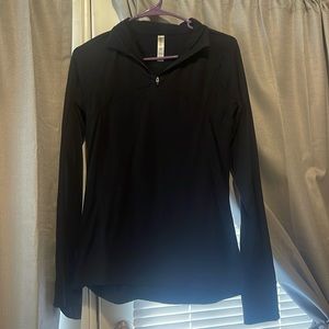 Black athletic quarter zip pullover
